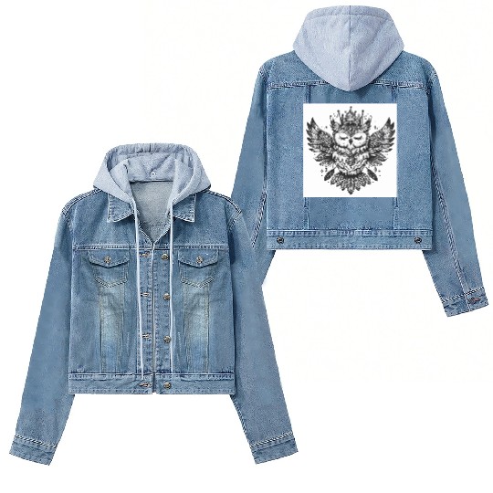 Majestic Crowned Owl Fantasy Design Women's Denim Jackets