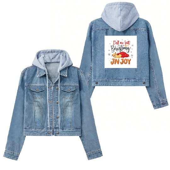 Festive Cat Joy Christmas Design Women's Denim Jackets