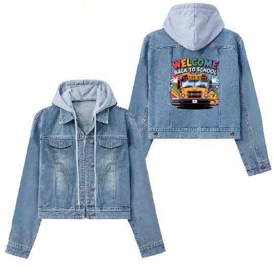 Welcome Back to School School Bus Women's Denim Jackets