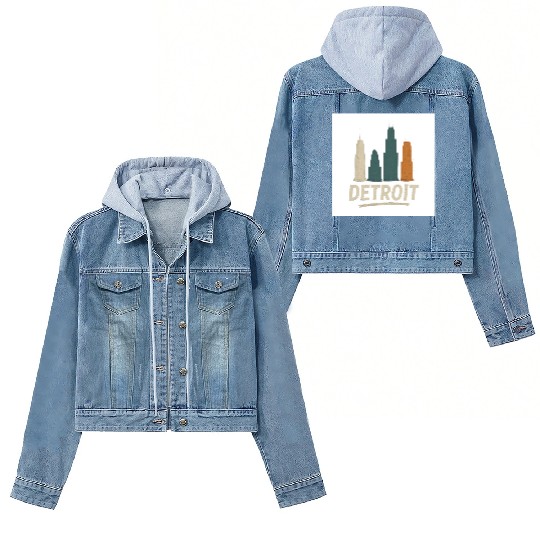 Detroit Skyline Street Vibes Women's Denim Jackets