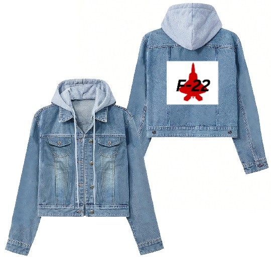 F-22 Stealth Fighter Silhouette Design Women's Denim Jackets