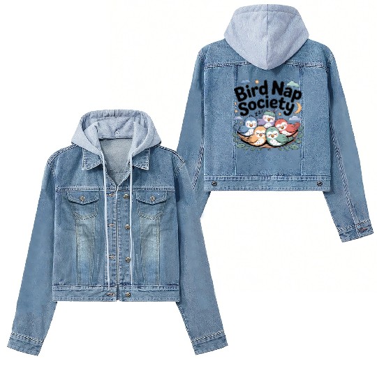 Bird Nap Society | Cute Lazy Sleeping Birds Women's Denim Jackets