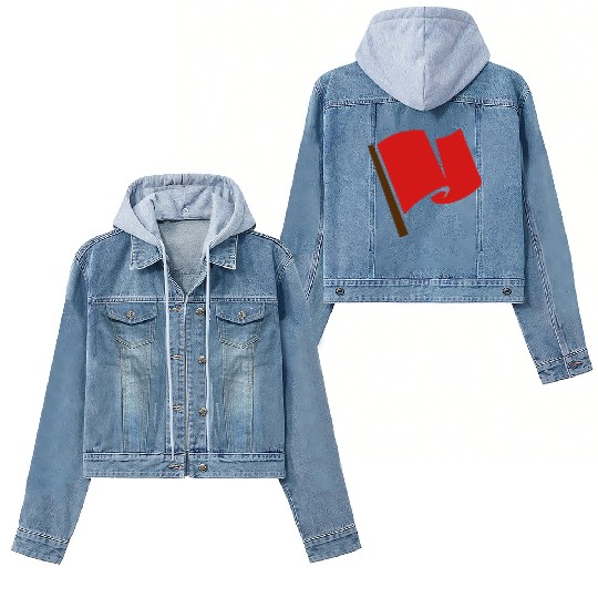 Waving Red Flag Women's Denim Jackets