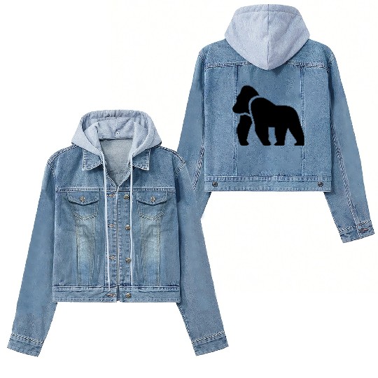 Gorilla Silhouette (Ape) Women's Denim Jackets