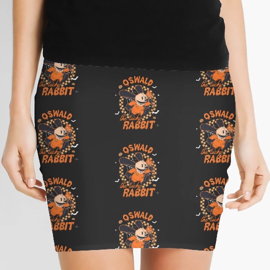 Retro Disney Oswald The Lucky Rabbit Halloween Women's Mini Skirts, Spooky Season Women's Mini Skirts
