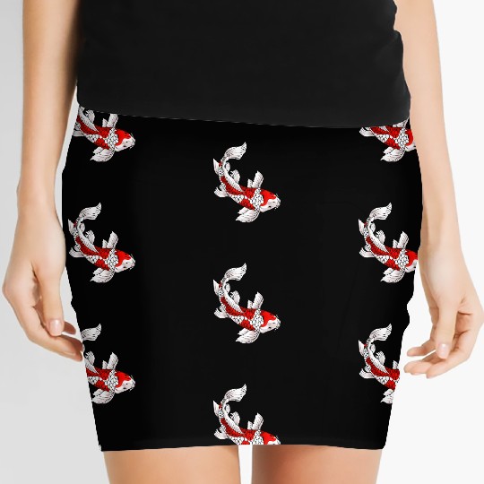 Japanese Koi Fish Carp Nishikigoi Taisho Sanke Women's Mini Skirts