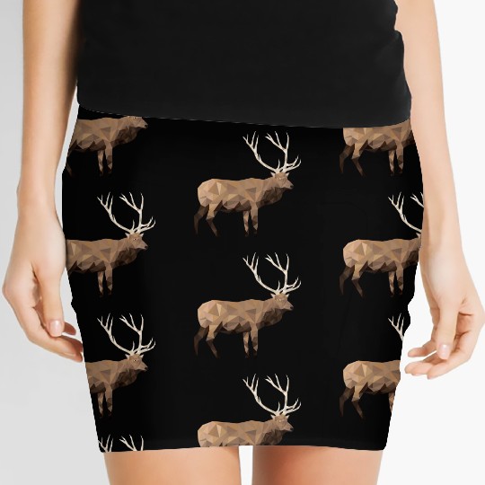 Low Poly Elk Women's Mini Skirts