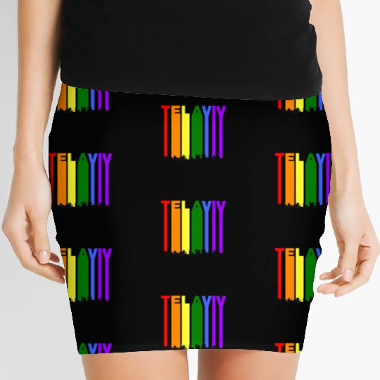 Tel Aviv Israel Skyline Rainbow LGBT Gay Pride Women's Mini Skirts
