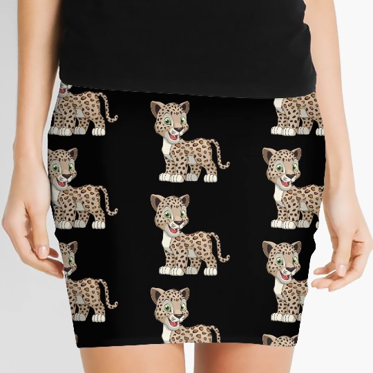 jaguar-cub-animal-wildlife Women's Mini Skirts