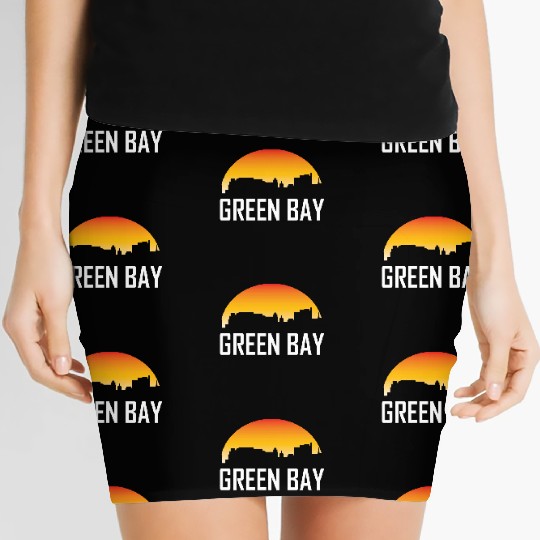 Green Bay Wisconsin Sunset Skyline Women's Mini Skirts