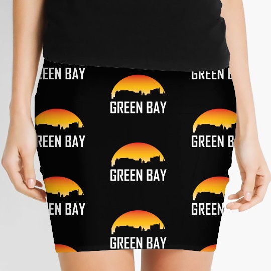 Green Bay Wisconsin Sunset Skyline Women's Mini Skirts