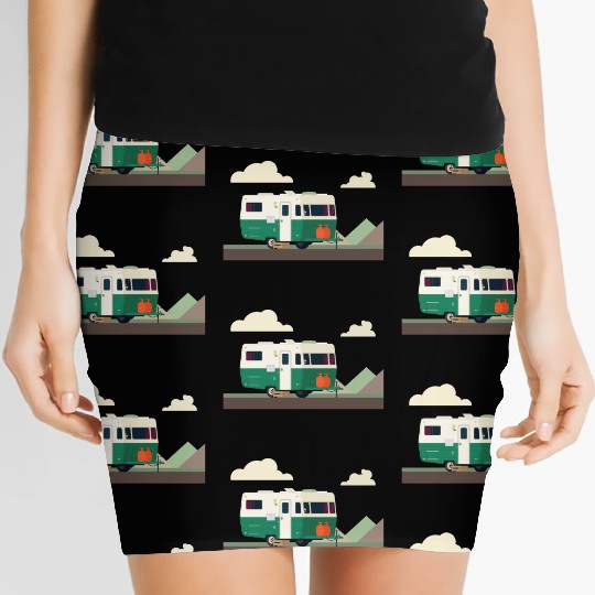 camper in the mountains Women's Mini Skirts