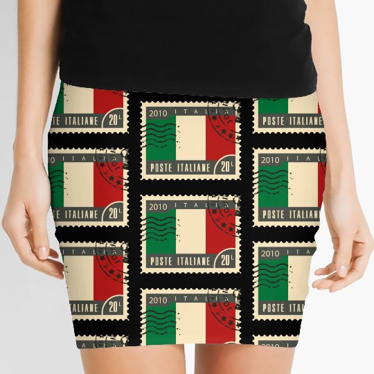 italy post stamp Women's Mini Skirts