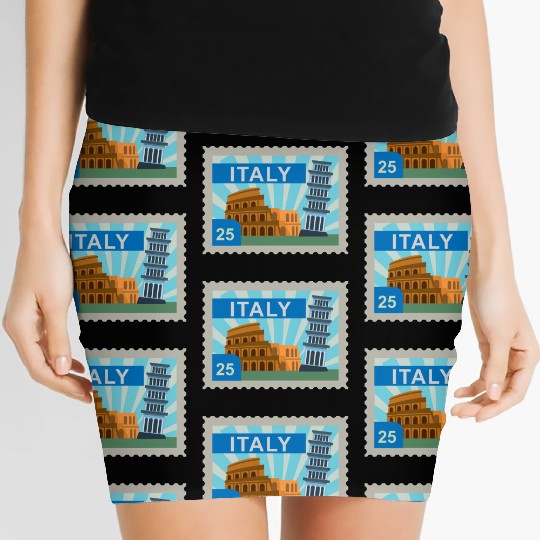 italy post stamp Women's Mini Skirts