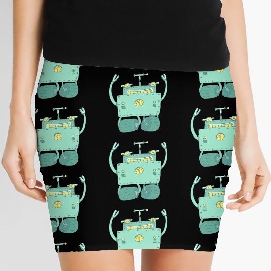 07 robot 15 png vectorstock 4842445 Women's Mini Skirts