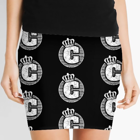 Name Letter C Character Case Alphabetical Crown Women's Mini Skirts