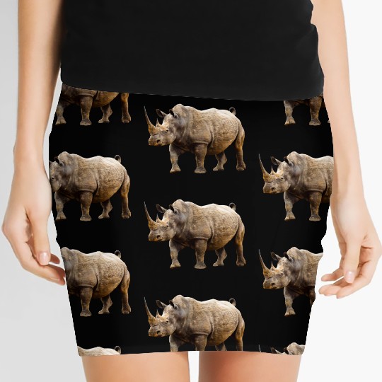 rhinoceros hippo nashorn1 Women's Mini Skirts