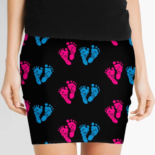 Twin Baby Feet - Pregnancy - Maternity - Mom to be Women's Mini Skirts