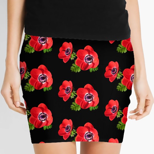 flowers lilies tulips orchids sunflower dahlia ger Women's Mini Skirts