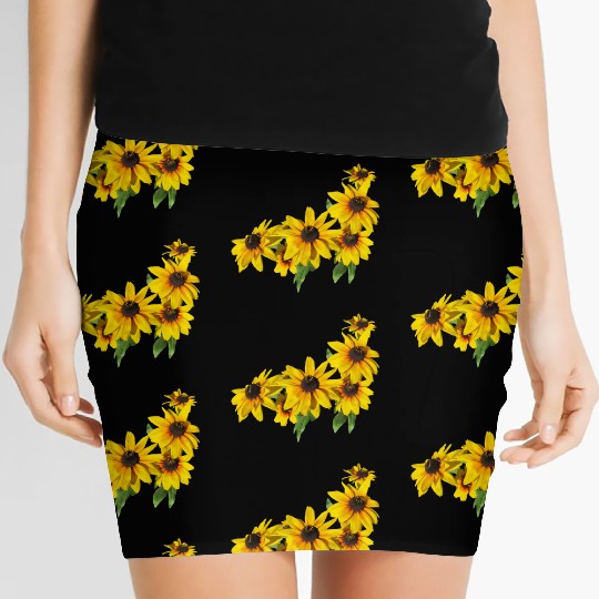 flowers lilies tulips orchids sunflower dahlia ger Women's Mini Skirts