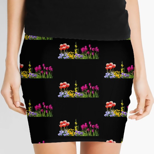 pansy stiefmuetterchen blumen flowers tulpen tulip Women's Mini Skirts
