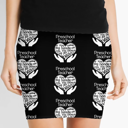 Preschool Teacher Full Heart Women's Mini Skirts