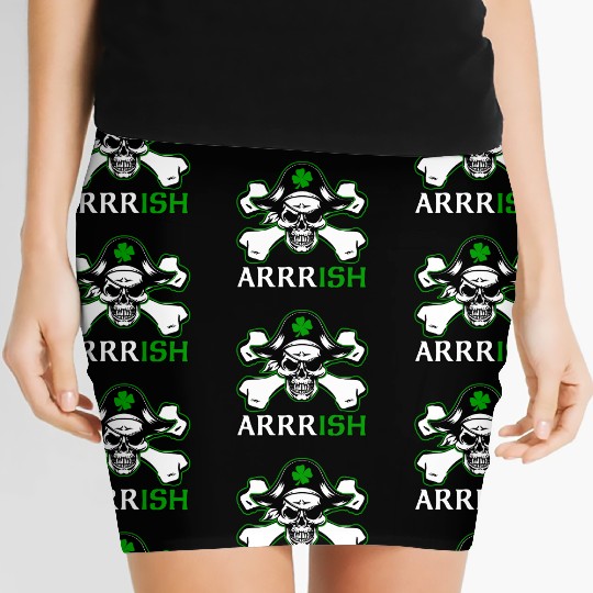 ARRRISH Funny St Patrick's Day Pirate Saying Women's Mini Skirts