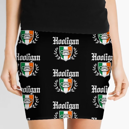 Irish Hooligan Crest vintage distressed look Women's Mini Skirts