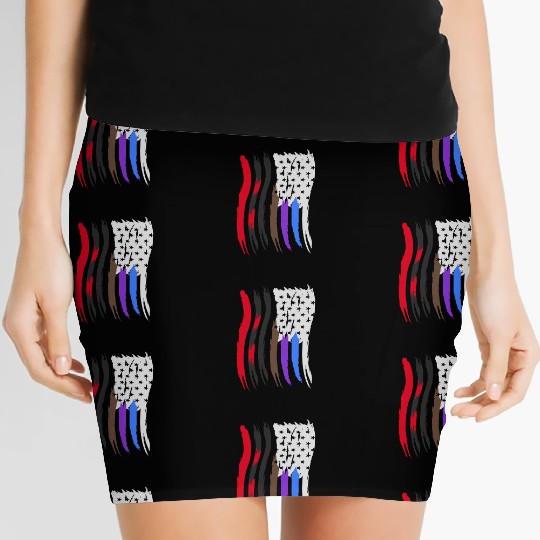 Jiu Jitsu BJJ Flags Vertical Light Women's Mini Skirts