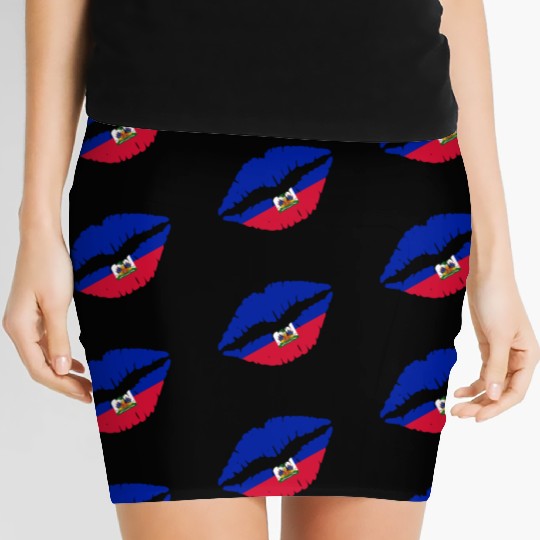 Haiti Kiss Flag Club Soccer Gift Idea Birthday Women's Mini Skirts