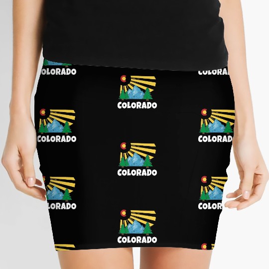 Native Colorado Gifts CO State Flag Sunrise Women's Mini Skirts