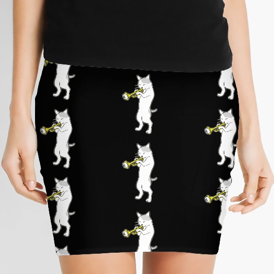 Music - jazz | trumpet | cat playing trumpet | Women's Mini Skirts