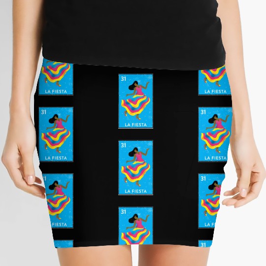 La Fiesta Mexican Loteria Bingo Card Women's Mini Skirts