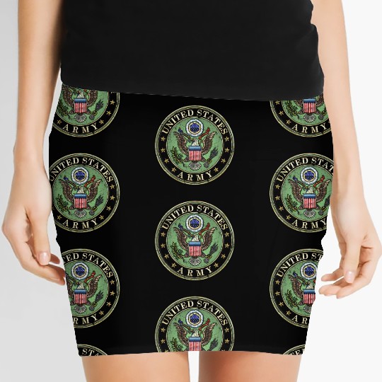 Worn US Army Seal Women's Mini Skirts