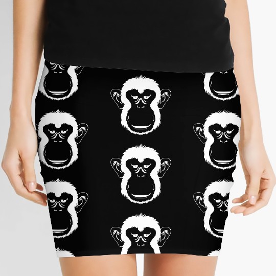 Bored Monkey Face Women's Mini Skirts
