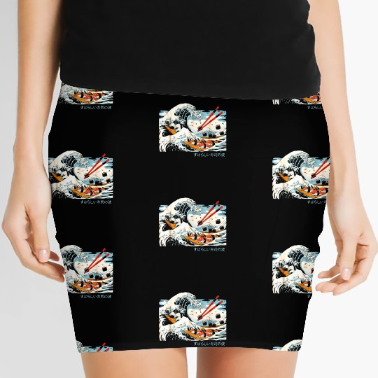 The Great Sushi Wave Japanese Women's Mini Skirts