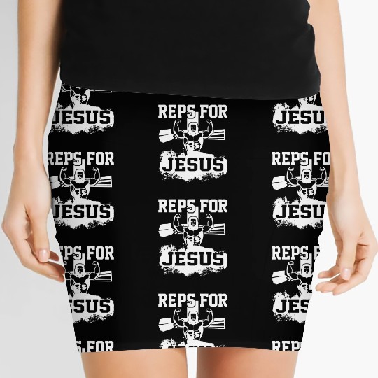 Funny Jesus Christ Gym Fitness Church Bizeps Gift Women's Mini Skirts