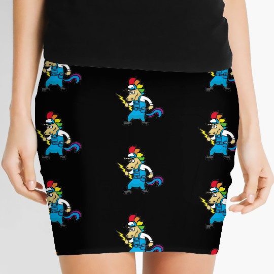 UNICORN ELECTRICIAN Electricity Lineman Wire Women's Mini Skirts