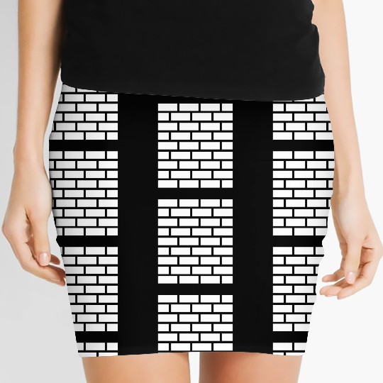 Brick stone wall Women's Mini Skirts