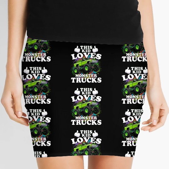 This Kid Loves Monster Trucks Women's Mini Skirts