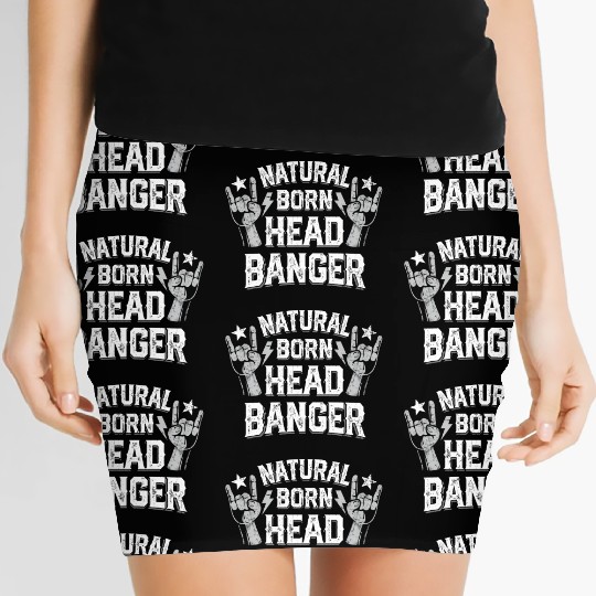 Natural born Headbanger Devil horns Heavy Metal Women's Mini Skirts