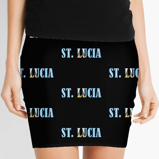 St Lucia flag Women's Mini Skirts