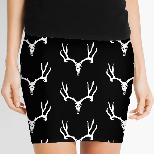 Antler horns elk deer hunting trophy souvenir Women's Mini Skirts
