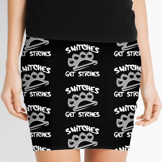 Cool Thug Life Women's Mini Skirts For Gangster "Snitches Get