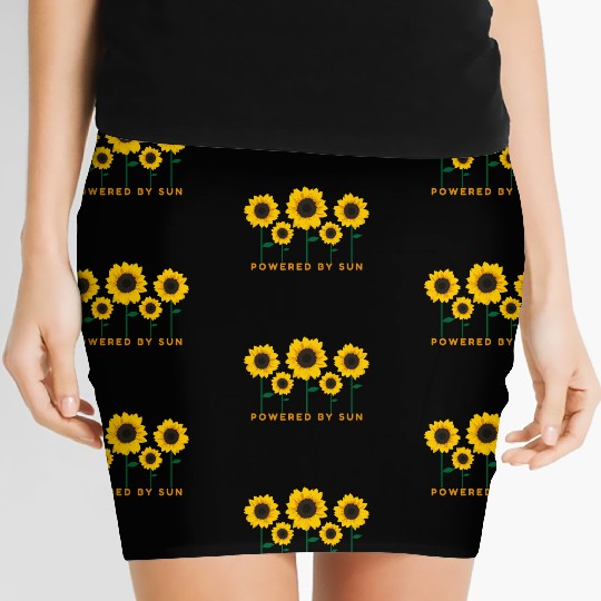 Sunflower Powered By Sun Summer Gift Idea Women's Mini Skirts