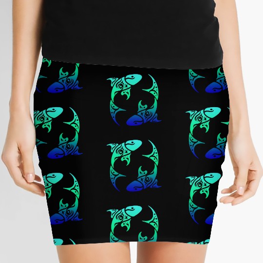 T Tattoo Pisces Horoscope Gift Idea Women's Mini Skirts