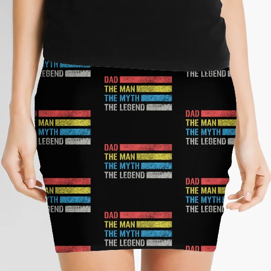 Dad Man Myth Legend I Vintage Fathers Day Daddy Women's Mini Skirts