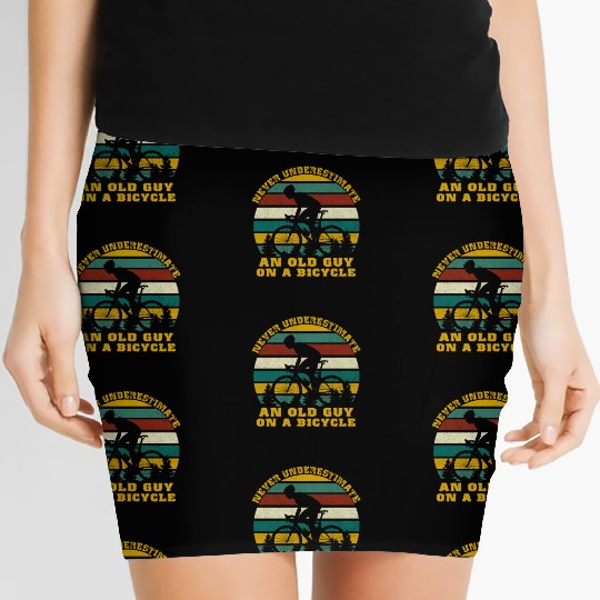 Never Underestimate An old Guy On A Bicycle Women's Mini Skirts