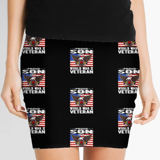 Proud Son of World War 2 Veteran Military Women's Mini Skirts