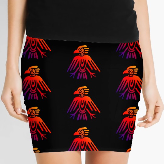 Aztec Symbols Aztec Eagle Tattoo Gift Idea Women's Mini Skirts